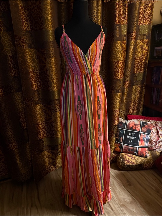 HD in Paris Dresses & Skirts - Striped Pink Multi-Color Maxi Dress - Lightweight Summer Sundress